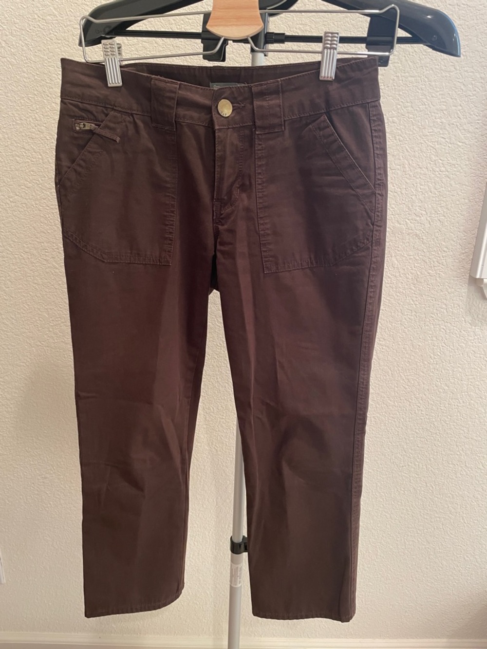 GAP Cropped Ankle Pants in Dark Brown